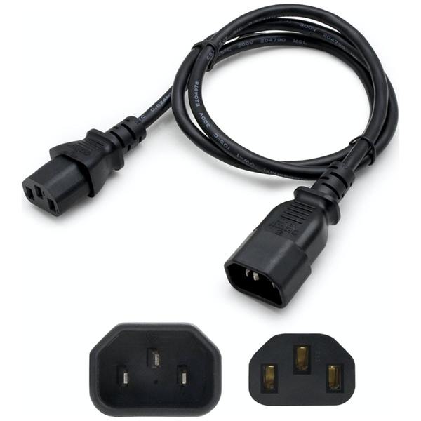 Add-On Addon 2M C14 To C13 16Awg 100-250V Black Power Extension Cable ADD-C132C1416AWG2M